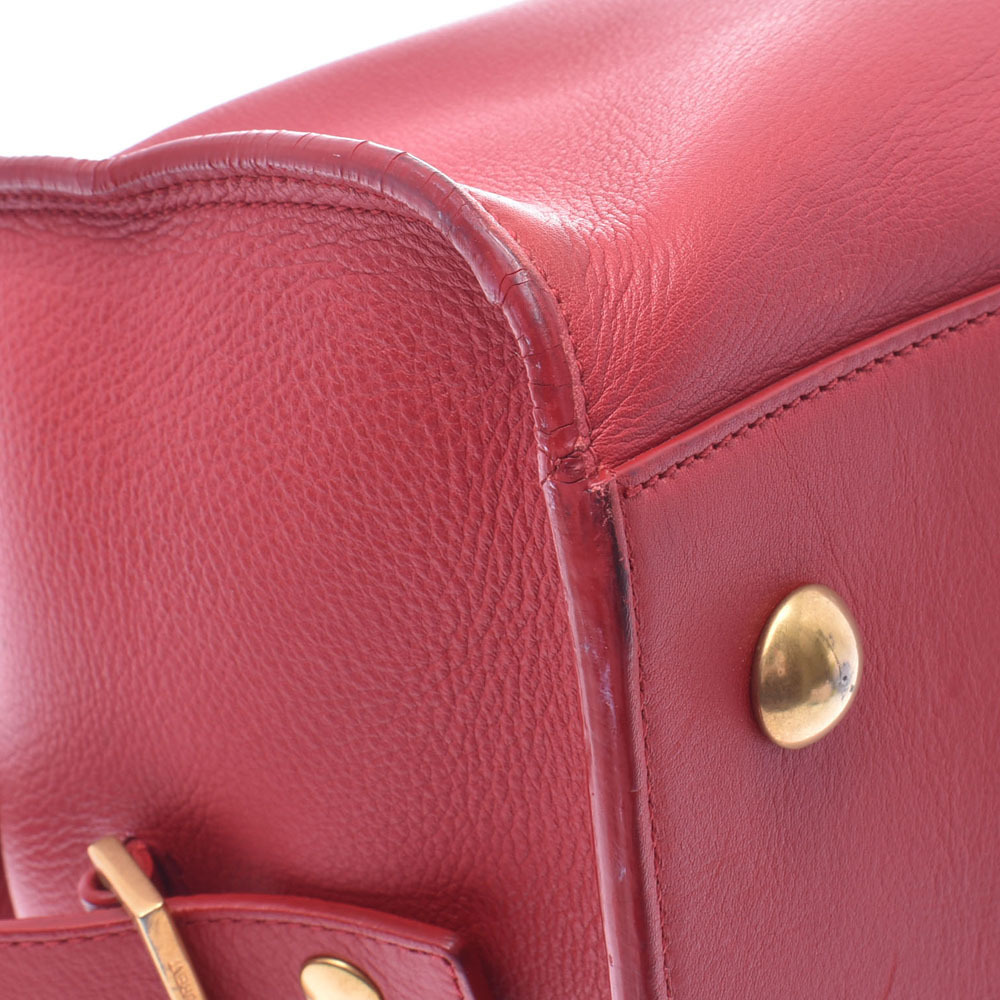 SAINT LAURENT Cabas Y Line Red Calfskin Handbag - Picture 6 of 11